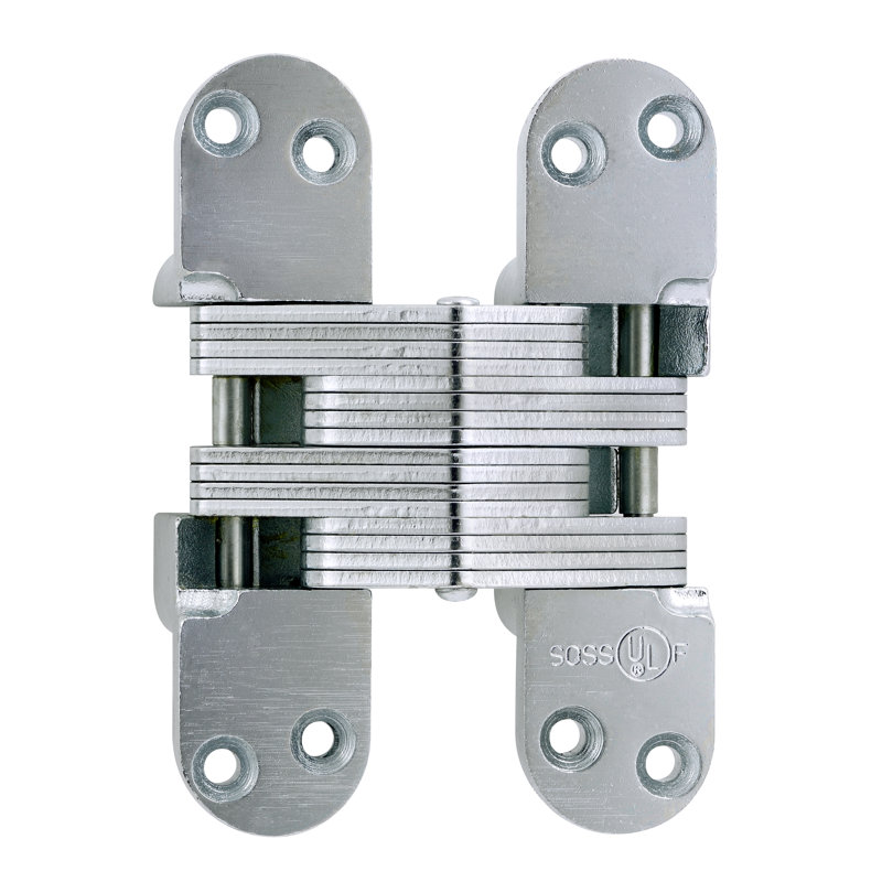 Charnière de porte simple invisible, Chrome satiné