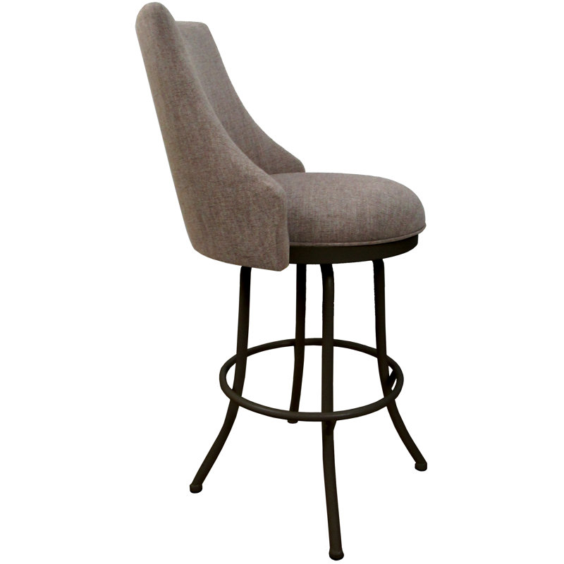 Comptoir pivotant, bar et très grand tabouret Rabiye, Brun, Beige, Tabouret de bar (siège d'une hauteur de 30 po)