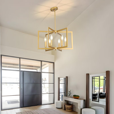 Lustres de style campagnard de 22 po pour la salle à manger, luminaires de salle à manger 6 lumières au-dessus de la table, faux lustres modernes, luminaire suspendu rustique pour îlot de cuisine, chambre à coucher, entrée, vestibule
