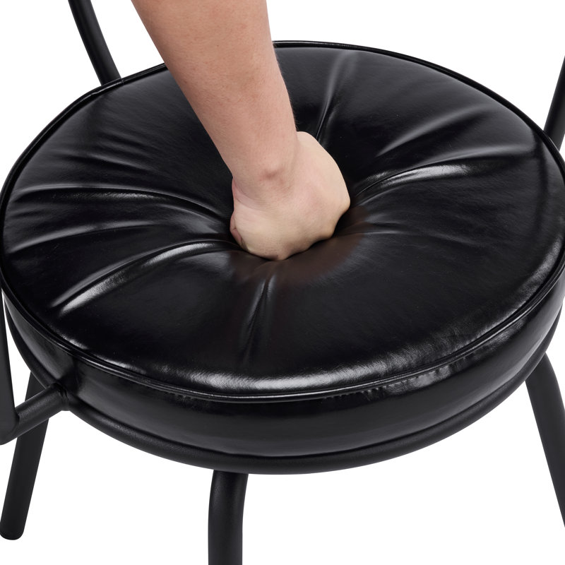 Chaise pivotante rembourrée en polyuréthane Abisan Bauhaus, Noir