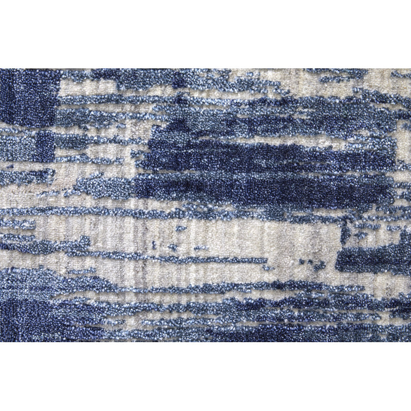 Eastfield Abstract Area Rug in Blue, Rectangle 2' x 3'