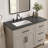 43" Gray Quartz top and single rectangle left sink-Left