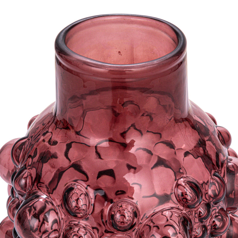 Vase rond en verre à pois surélevés