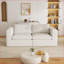 Canapé modulaire, causeuse modulaire 2 places 78,8 pouces pour petits espaces | Velours côtelé | Rayures beiges