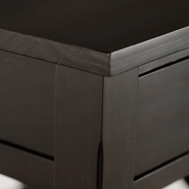 Hickory Brown Solid Pine Wood End Table with Storage Drawer