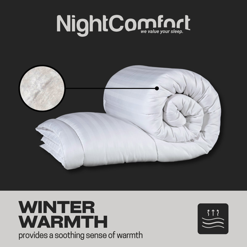 Night Comfort Embossed Stripe Extreme Winter 16.5 Tog Duvet, Double