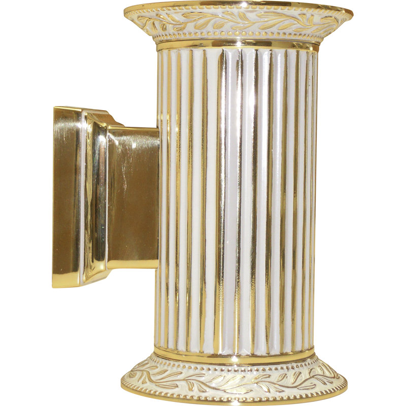 Folseer Solid Brass Recessed Wall Light, White Patina Gold