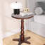 Table d'appoint ronde ronde de 16,19 pouces, piédestal rétro, couleur noyer, côté, chevet, installation sans effort Petite table de bout ronde avec finition noyer, style simple, fonctions multiples dans la chambre à coucher, rapide