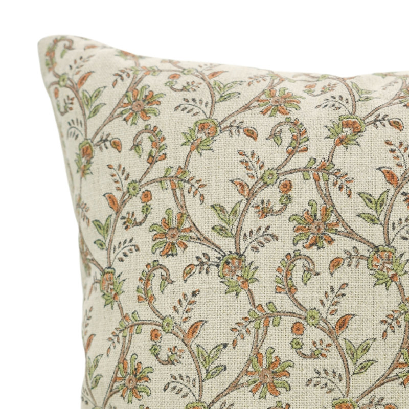 Housse de coussin Fabividine, printemps / été, Varanasi, H 24 po x l 24 po, Orange, Carré