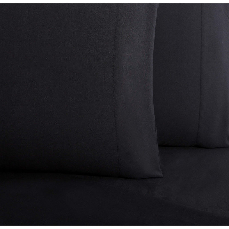 Everyday Microfiber Sheet Set, Black, Full Sheet Set with 2 Pillowcases