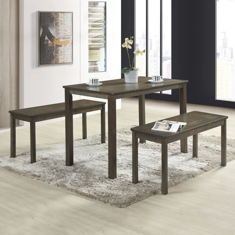 Ensemble repas pour 4 personnes Aujanae, Gris foncé, Gris foncé
