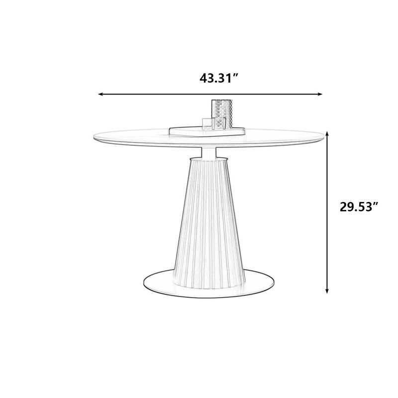 Table de salle à manger, H 29,53 po x L 43,31 po x l 43,31 po