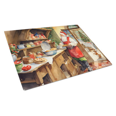 Biscuits avec grande planche à découper en verre Père Noël