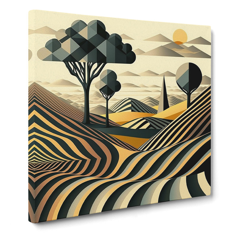 Landscape Op Art - Wrapped Canvas, 50cm H x 50cm W x 3cm D