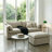 Stylish and Modern Addlie Nesting Fluted Glass Finished Metal Frame Round Coffee Table-452841957