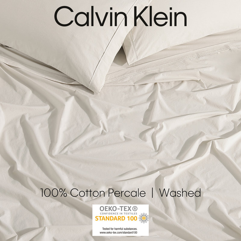 Light Beige Queen Cotton Percale Sheet Set