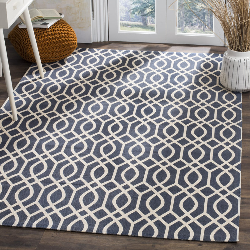 Holsworthy Cedar Brook Hand Loomed Cotton Geometric Rug, Rectangle 5' x 8'