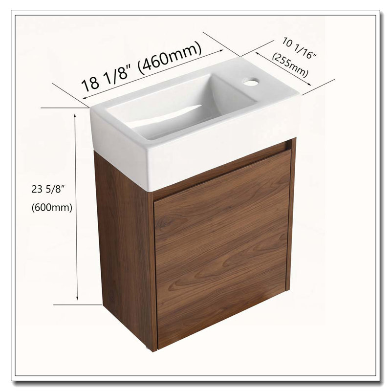 Meuble-lavabo flottant avec base simple pré-assemblée