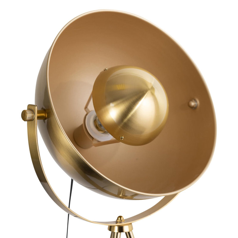 Mallen Metal Tripod Lamp, Satin Brass
