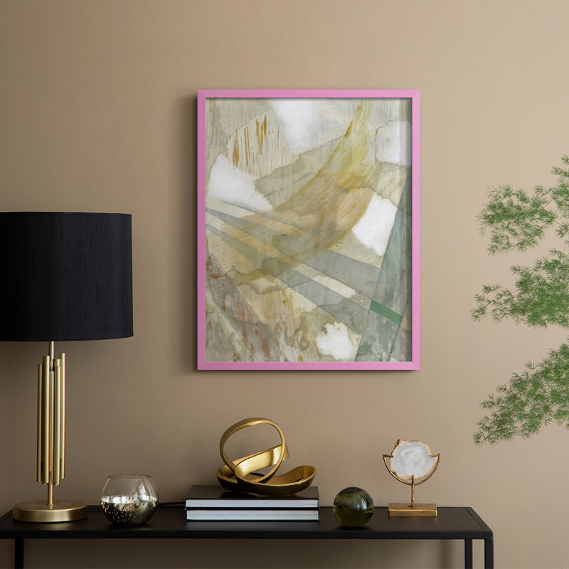 Bamboo Rain II, reproduction encadrée - bois massif, H 11 po x l 9 po, Rose