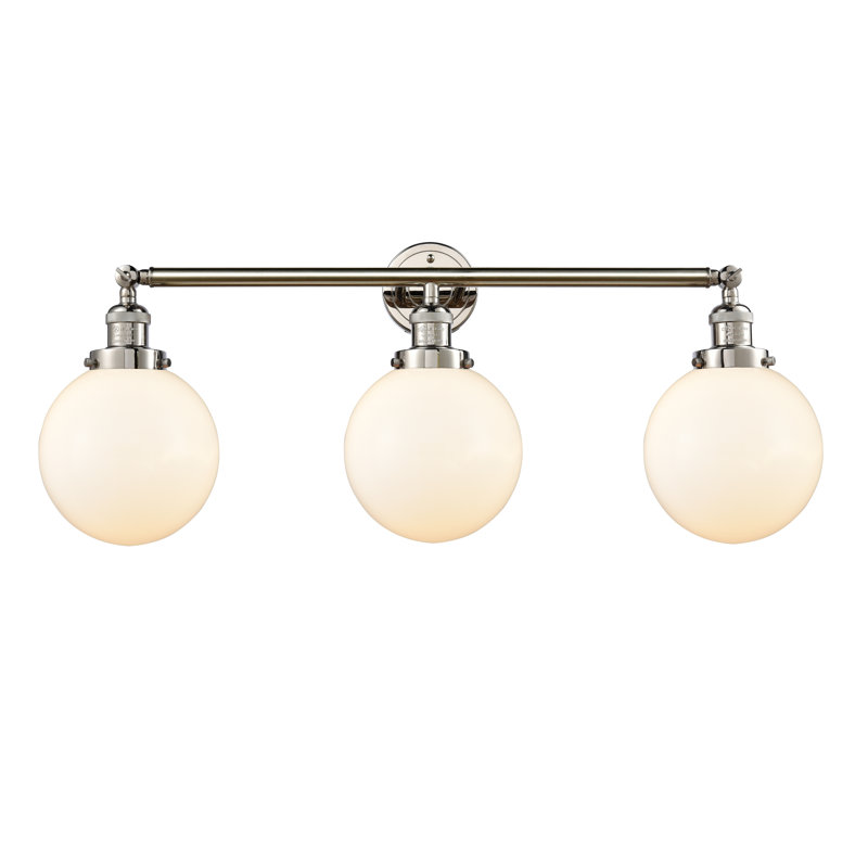 Lorri 3 - Light Vanity Light, Matte White, Incandescent, Polished Nickel