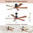 52" Modern 5-blade Without Light Ceiling Fan With Remote Control And Timing Function-766085910