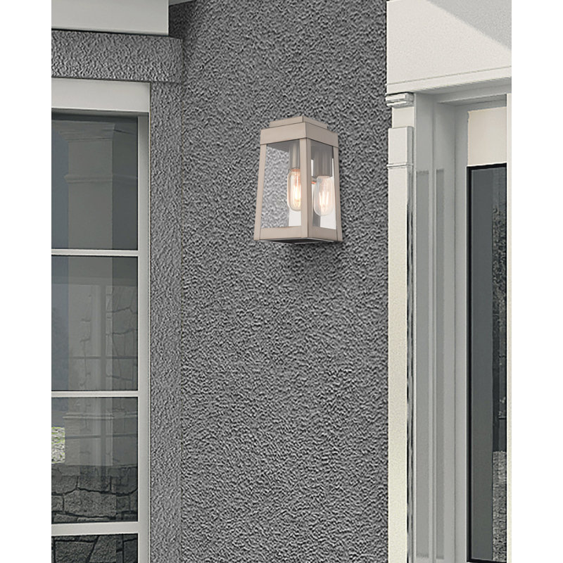 Lanterne murale d'extérieur Antionetta, H 9,5 po x l 5 po x P 5 po, Nickel brossé
