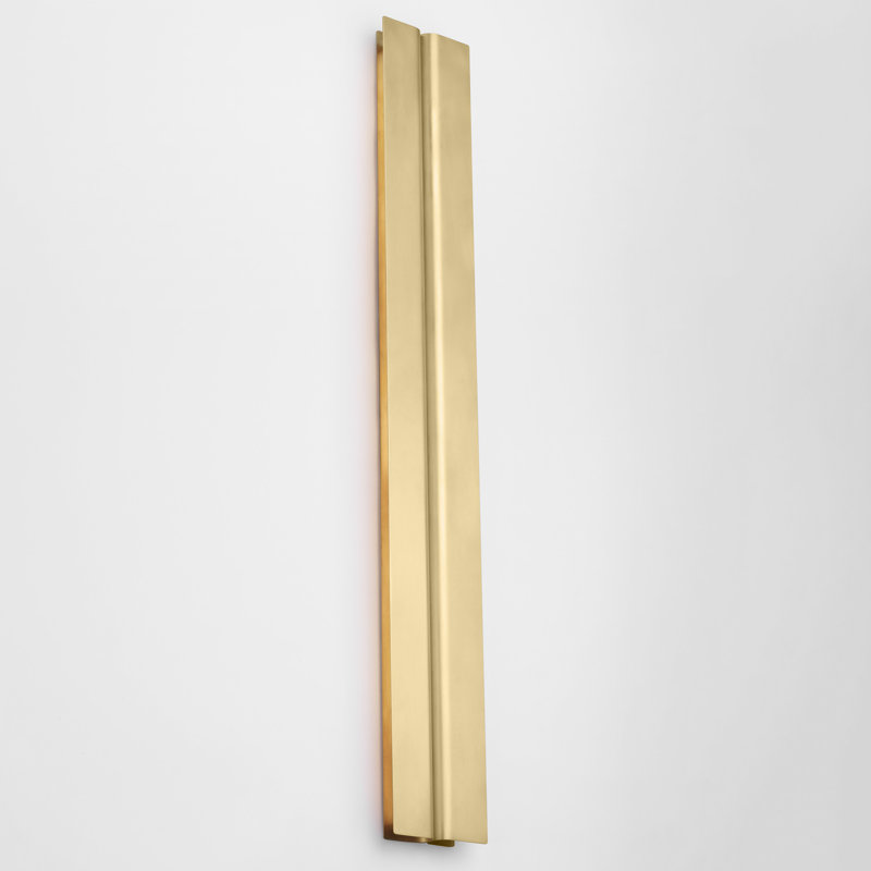 Cloak 1 - Light LED Vanity Light, Brass, Hand-Rubbed Antique Brass, 36" H x 5" W x 1.3" D