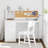 Kids Desk and Chair Sets with Hutch and Storage Cabinet, Wooden Children Study Table, Student Writing Desk Computer Workstation, White