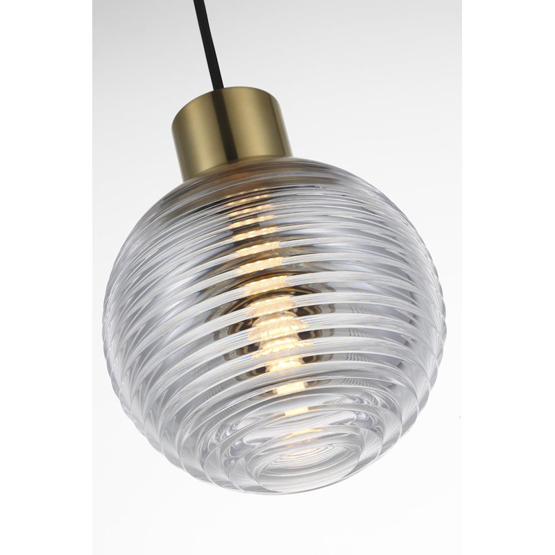 Waterford Circon 5" Mini Pendant with Clear Crystal, Natural Brass