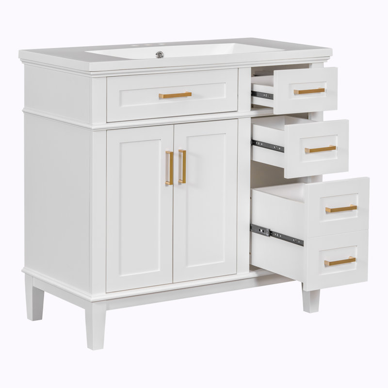 Meuble-lavabo 36 po avec lavabo, Blanc