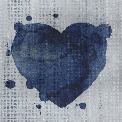 Blue Heart' Painting Print on Wrapped Canvas -  Marmont Hill, MH-CUSCOLOR-19-C-40