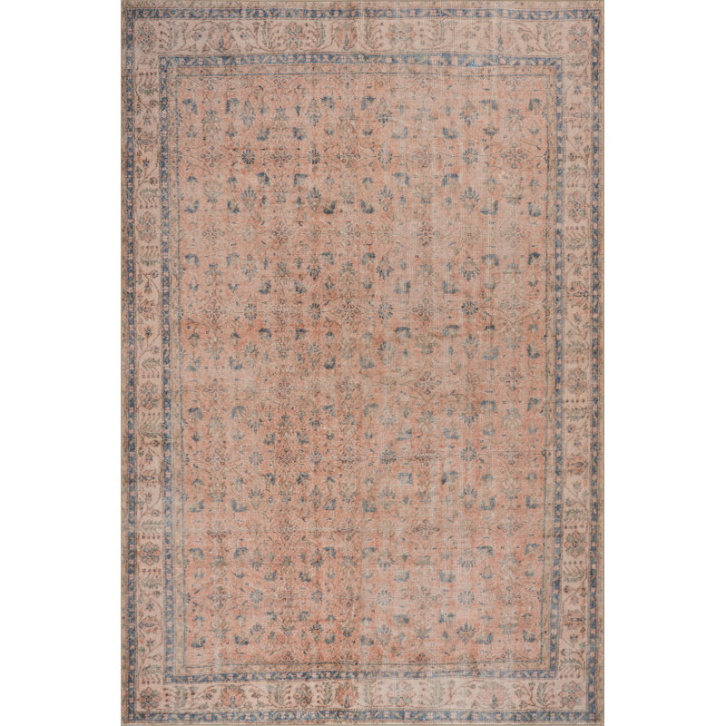  Tapis traditionnel délavé Elendra, Rectangle 7 pi 6 po x 9 pi 6 po