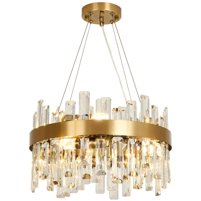 Bartolome Crystal Chandelier, Gold, 24cm H x 40cm W x 40cm D, 8 Lights