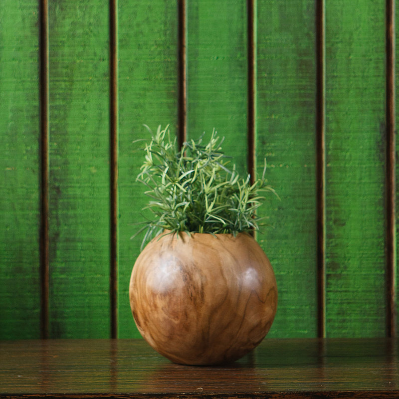 Pitts Teak Ball Pot - Small 8"Dia.