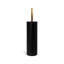 Porte-brosse de toilette arqué en métal avec base lestée et poils en silicone Acento, noir mat et or-126150893