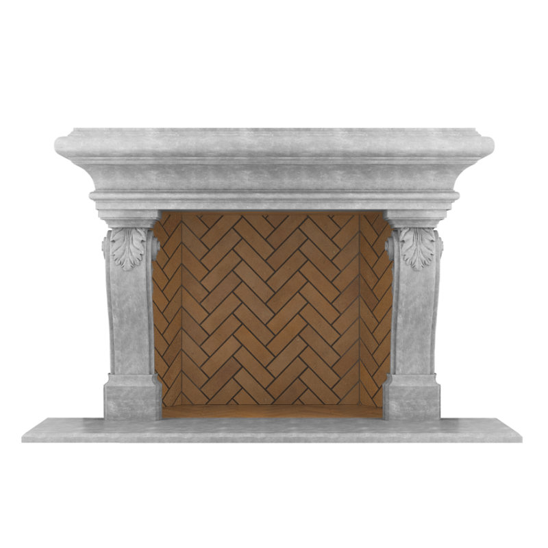 Adana Fireplace Surround, Travertine Gray