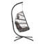 Balancelle suspendue pour patio - coussin gris foncé, structure en aluminium robuste avec coussin