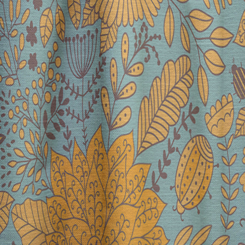Motif floral texture botanique - rideau en velours bohémien - obscurcissant - 1 panneau, l 52 po x L 95 po