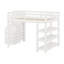 Lit mezzanine avec tablettes, escalier de rangement, petite armoire et lumière DEL-340129207