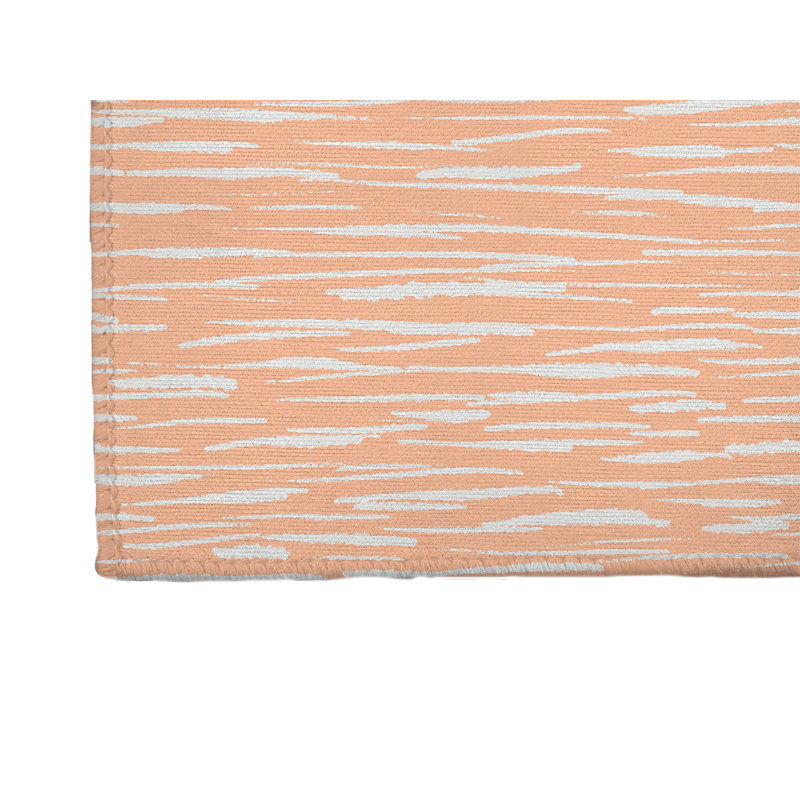 Spectrum Strands Kids Play Mat, Rectangle 5' x 7', Peach/Orange