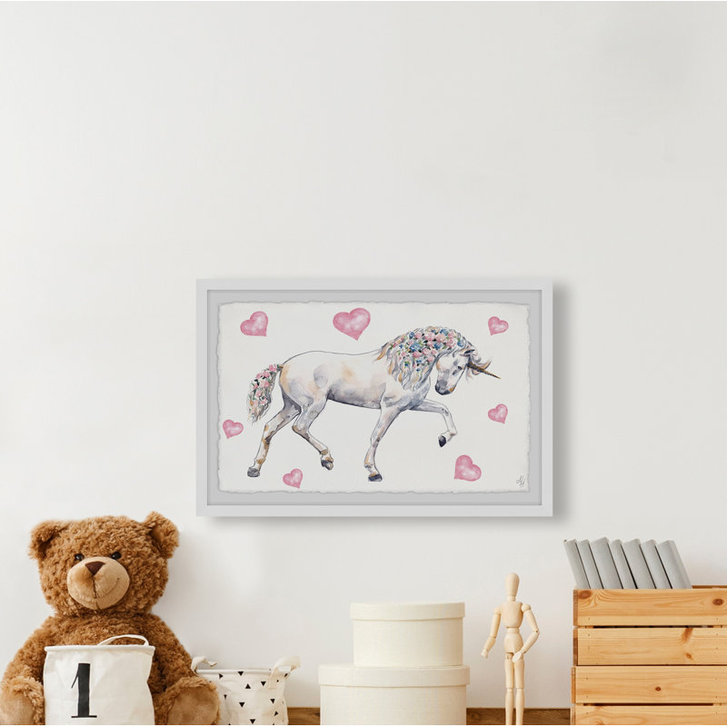 Crossville Crossville Floral-Haired Unicorn - Single Picture Frame Print, 20cm H x 30cm W
