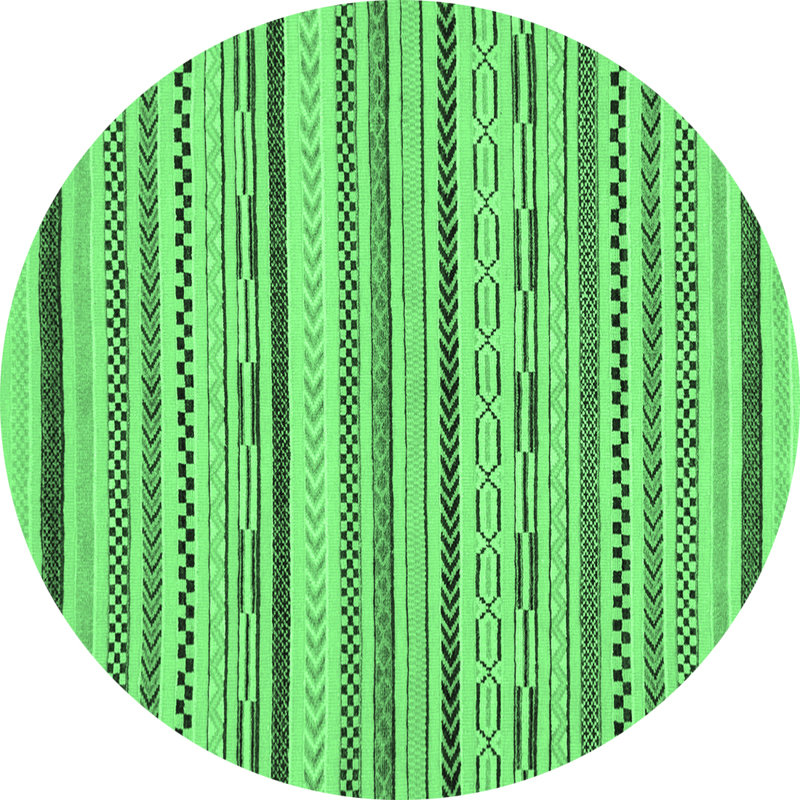 Keta Washable Geometric Indoor Rug, Round 5'