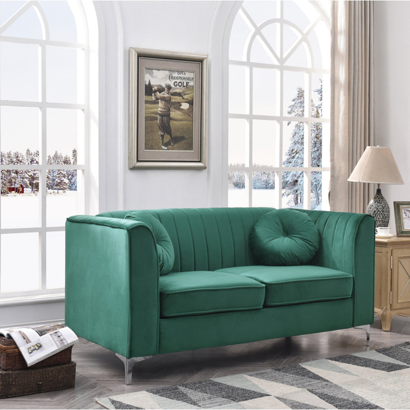 Ballentine 65'' Velvet Loveseat, Green