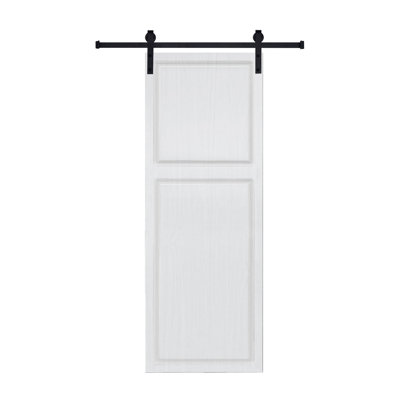 Modern 2 panel  28 in. x 84 in. MDF white walnut Barn Sliding Door With Hardware kit