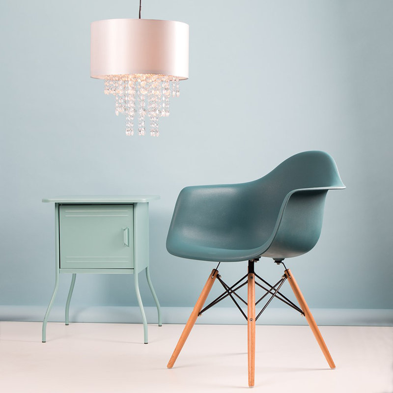 Jesmond 33cm H Fabric Drum Pendant Shade, No, Grey
