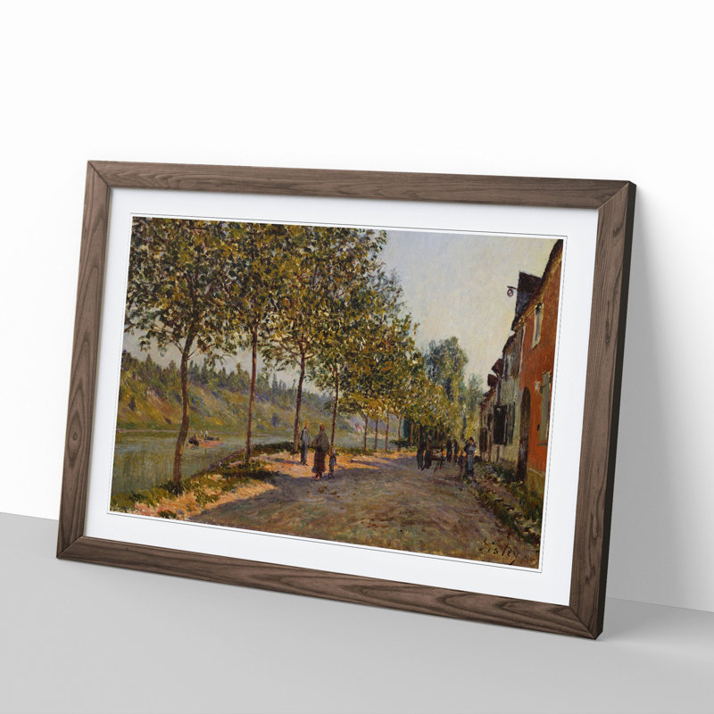 June Morning by Alfred Sisley - Picture Frame Painting, 48cm H x 65cm W x 2cm D, Walnut Framed