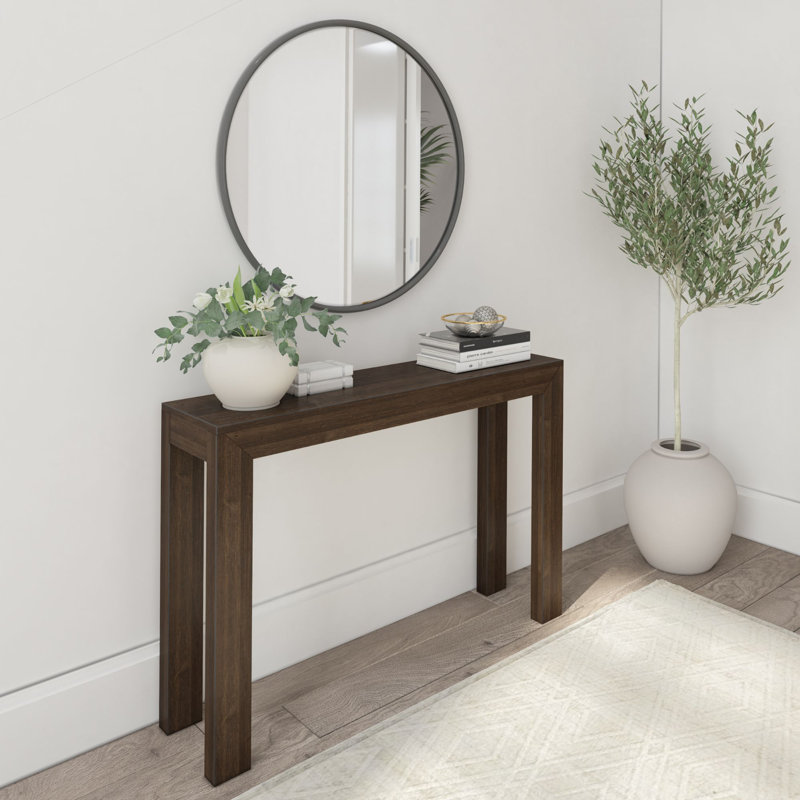 Beckett Solid Wood Console Table, Walnut, 32" H x 46" W x 12" D