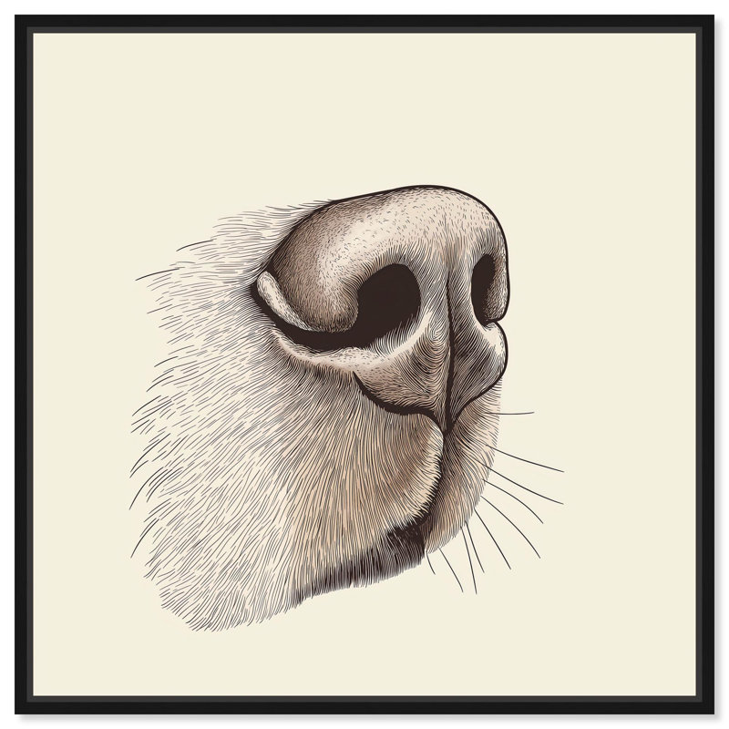 Sniff of Secrets, dessins rétro sur toile par Art Remedy, H 13 po x l 13 po x P 1,8 po, Cadre flottant noir