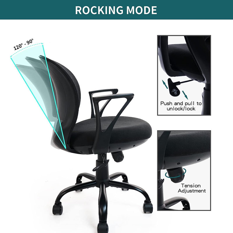 Chaise de bureau Anraj, Noir